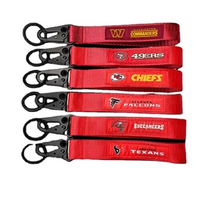 Wholesale Custom Football Football Major League Key Chain Lanyard Streamer Eagle Beak Buckle Motorcycle Car Wrist Strap Lanyard Strap