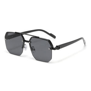 Lunettes de soleil polarisées de luxe, monture demi-cerclée légère, <span class=keywords><strong>pour</strong></span> hommes et femmes, tendance 2026, lunettes Meta unisexes, protection UV400 - Product Image 2