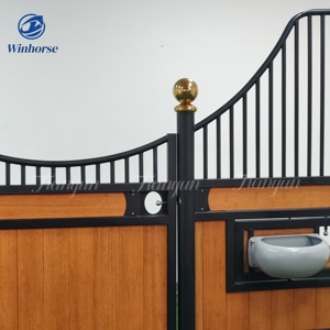 Panneaux de stalle de chevaux galvanisés haut de gamme Cadre en acier enduit de poudre Fronts modulaires stables de cheval de sécurité pour les fermes équestres - Product Image 3