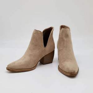 Printemps automne nouvelle mode <span class=keywords><strong>daim</strong></span> 2023 bout pointu Rome cheville Chelsea bottes talons épais chaussures pour femmes - Product Image 2