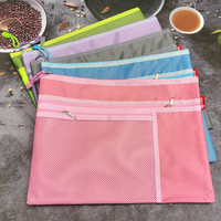 Carpeta de archivos con múltiples compartimentos, estilo cuadrícula, tamaño A4, con cremallera de tres capas, bolsa para documentos de estudiantes, soporte para pruebas de estudiantes, almacenamiento