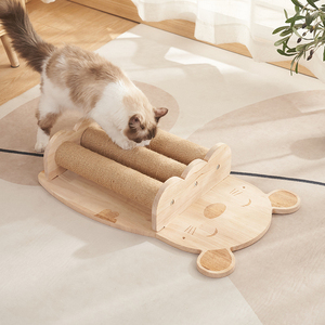Gato Vertical Coçar Placa Sisal De Madeira Sólida Gato Durável Arranhando Post Pet Cat Pet Supplies - Product Image 1