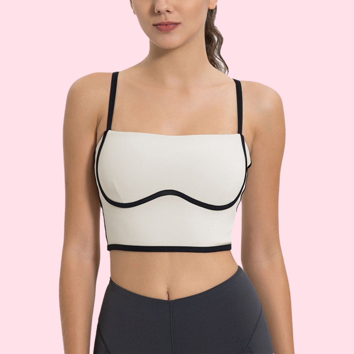 Adjustable U Neck Strappy Backless Fitness Yoga Bra Removable Chest Pad Breathable Hollow Beauty Back Sports Bra for Sports