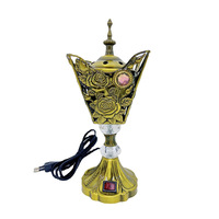 Brûleur d'encens minimaliste en métal pour la décoration de la maison, brûleur d'encens automatique Bakhoor en métal arabe, électrique ou au charbon de bois