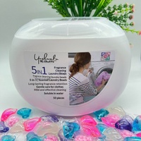 Lessives concentrées en dosettes à cinq compartiments pour vêtements, parfum floral fruité longue durée, 75-80% d'ingrédients actifs