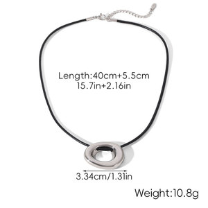 สร้อยคอผู้หญิงสไตล์มินิมอล ดีไซน์เรียบหรู ทำจากสแตนเลส 316L พร้อมจี้สวยงาม สร้อยคอแบบเชือกสำหรับผู้หญิง - Product Image 6