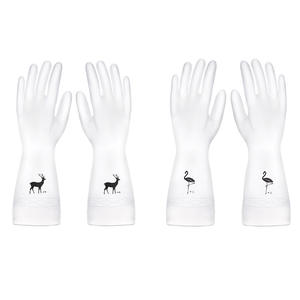 Guantes domésticos Deer And Flamingo de látex impermeable de 32 cm para tareas de limpieza y lavado de platos - Product Image 3