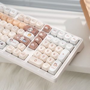 Tastiera Meccanica RGB Personalizzata YG102 a Tripla Modalità con Vari Tipi di Keycaps Cartoon MOG/Mao, Personalizzata per Ragazze e Uso in Ufficio - Product Image 5