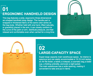 Op maat bedrukte logo dames vilten tas fabriek promotie dames handtas cartoon boodschappentas cadeau tas - Product Image 3