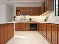 Cuisine modulaire Kino Modern Classic en acier inoxydable, design durable et écologique, plan de travail en marbre artificiel, robinet 5