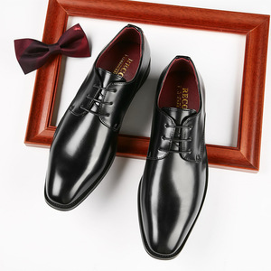 Zapatos de Hombre con Punta Cuadrada, de Cuero, Casuales, de Negocios, Cómodos, Transpirables, Diseño Moderno y Clásico para Uso Diario - Product Image 4