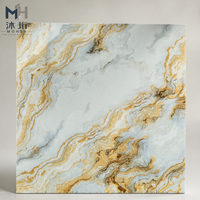 Carrelage en porcelaine entièrement émaillé 600x600mm, aspect marbre Calacatta Gold, poli brillant, pour sols et murs, décoration de luxe pour la maison et les hôtels