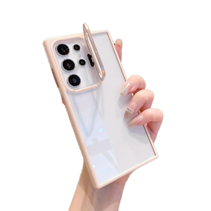 Étui de téléphone magnétique de luxe avec support d'appareil photo rabattable en métal, pare-chocs transparent en TPU, antichoc, anti-chute, compatible avec la charge <span class=keywords><strong>sans</strong></span> <span class=keywords><strong>fil</strong></span>, coque de téléphone mobile - Product Image 4