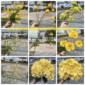Roses jaunes artificielles de haute qualité en gros pour la décoration de mariage et de la maison - Product Image 4