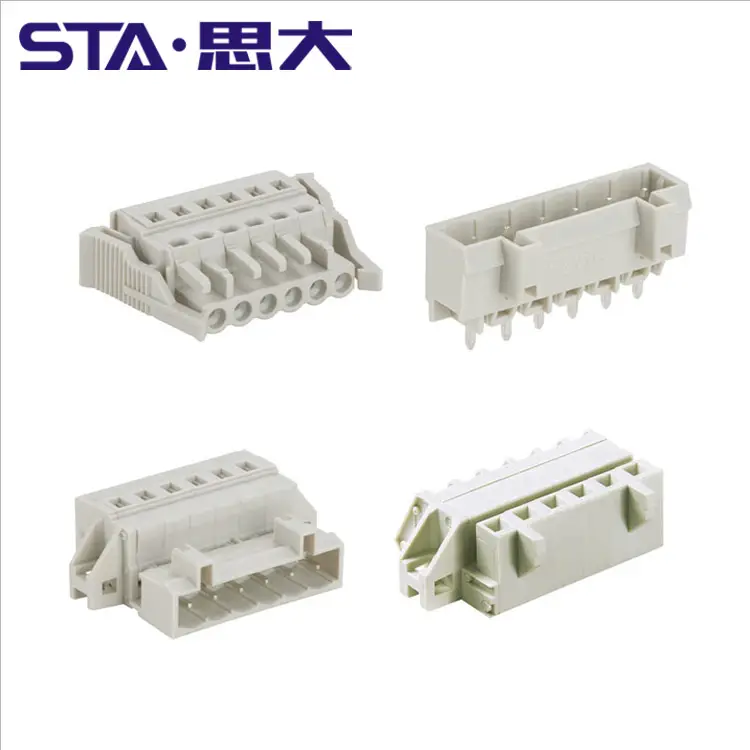 Bloque de terminales MCS hembra de paso de 5,0mm, cableado de brida fija, conector PCB enchufable