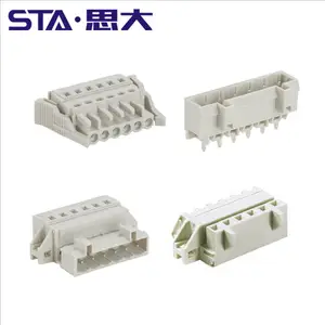 Bloco terminal mcs fêmea de 5.0mm, com fiação fixa conector plug gable pcb