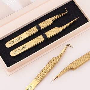 Pinzas para Extensión de Pestañas ESSI LASH, Empaque Personalizado en Caja, Marca Privada, Pinzas de Acero Inoxidable con Punta de Fibra para Extensión de Pestañas de Volumen - Product Image 4