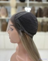 Perruque frontale en dentelle suisse HD en cheveux humains vierges, sans colle, transparente et respirante, avec bonnet, pour un look naturel, taille petite/moyenne, vente en gros
