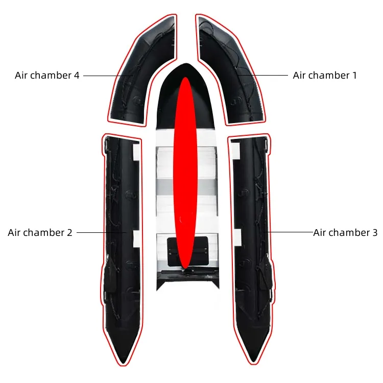 OEM ที่กําหนดเองยาง PVC เรือเป่าลมพร้อมตัวเรือไฟเบอร์กลาสกีฬาสไตล์กู้ภัยเรือพายทะเลสาบมหาสมุทรลอยการใช้งานกลางแจ้ง