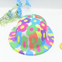 Chapeau bob en plastique néon SOLPOP pour enfants, gangster, adulte, festival, fête, accessoire de tête, fête de vacances, casquette en PVC imprimée