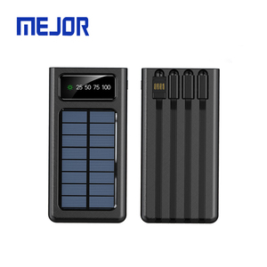 Chargeur de téléphone portable <span class=keywords><strong>Sun</strong></span> Shine avec 4 câbles, double sortie USB, 10000 mAh, charge rapide, powerbank solaire - Product Image 2
