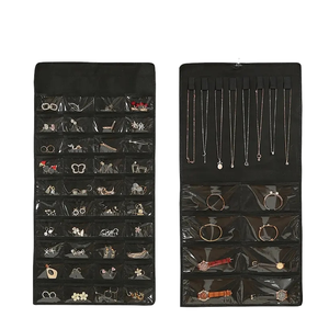 Type de crochet pochette à bijoux <span class=keywords><strong>sac</strong></span> de rangement double face 80 poches <span class=keywords><strong>porte</strong></span> murale organisateur de rangement boucles d'oreilles collier magasin de bijoux <span class=keywords><strong>sac</strong></span> suspendu - Product Image 5