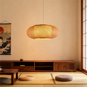 Japanese-Style Retro Bamboo Chandelier Lampshade Small <strong>Hanging</strong> for B&amp;B Food Stall Tea Room Hot Pot Restaurant Inn Square Shape - Product Image 1