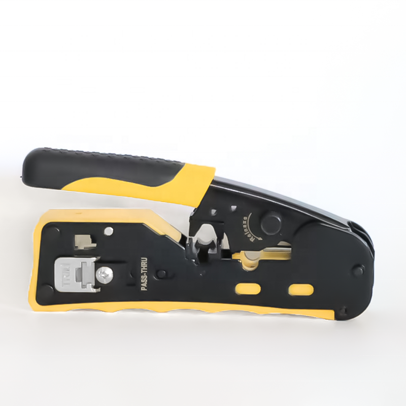 RJ45 Crimping Tool For Cat3 Cat5e Cat6 EZ Cat7 modular plug pass through type