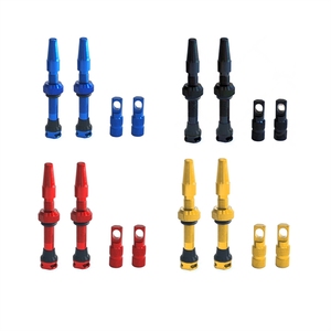 Ensemble Presta en aluminium |   <span class=keywords><strong>Kit</strong></span> de tiges de valve Presta en alliage super léger de 40 mm avec noyau intégré, sans chambre à air, avec outil de retrait, 2 pièces - Product Image 3