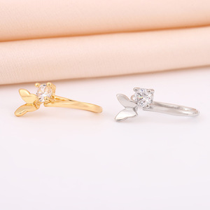 U Shaped <strong>Nose</strong> Stud Butterfly Design Shiny Zircon Gold Silver False <strong>Nose</strong> <strong>Piercing</strong> Women <strong>Cute</strong> Nostril Jewelry Non-perforated - Product Image 5