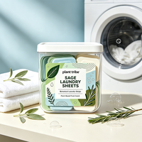 Feuilles de lessive parfumées à la sauge, ultra-fines, portables, élimination des taches tenaces, parfum frais aux herbes, longue durée