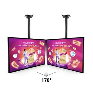 Hanging 32 Inch Touch Screen Menu Board Display Advertising Lcd Ceiling Digital Menu Board Restaurant Remote Control
