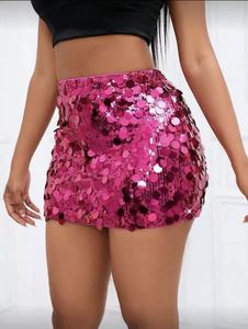 Vêtements d'<span class=keywords><strong>hiver</strong></span> pour femmes de style européen-<span class=keywords><strong>Jupe</strong></span> demi-longueur A-line sexy avec taille haute et mini <span class=keywords><strong>jupe</strong></span> <span class=keywords><strong>courte</strong></span> à paillettes de coupe incurvée - Product Image 6