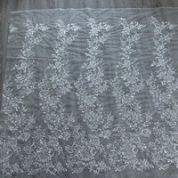 Dentelle brodée de sequins, tulle floral exquis pour robe de mariée, tenue de soirée