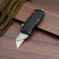 Cuchillo Utilitario de Aleación de Aluminio TGZUO, Cuchillo Táctico EDC de Cambio Rápido de Cuchilla, Cuchillo de Bolsillo para Supervivencia al Aire Libre, Herramienta de Caza con Clip