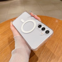 Coque de Téléphone Magnétique Transparente de Haute Qualité avec Chargement Sans Fil, Antichoc, pour Samsung S25 24 23 Ultra