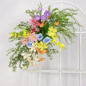 Chemin de table en tissu de fleurs artificielles roses faites à la main de 50 cm pour les événements de Noël et de la fête des mères, décoration de centre de table de mariage - Product Image 3