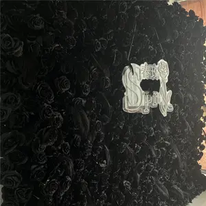 SPR bouquet da sposa decorazione di nozze artificiale nero piume decorazioni forniture all'ingrosso di seta decorativo fiore parete pannello