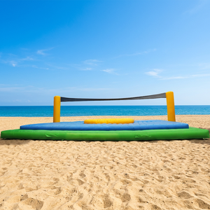 Winsun taille personnalisée château de volley-ball gonflable aire de jeux extérieure interactive commerciale jeux location tapis terrain de volley-ball - Product Image 1