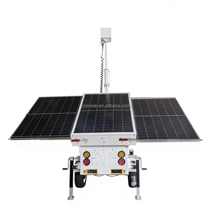 Torre <span class=keywords><strong>LED</strong></span> Mobile ad Energia Solare <span class=keywords><strong>con</strong></span> 3 <span class=keywords><strong>Pannelli</strong></span> <span class=keywords><strong>Solari</strong></span> e Batterie da 9600Wh per Illuminazione Eventi all'Aperto - Product Image 4