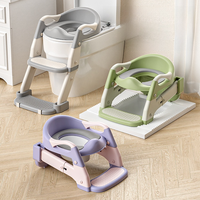 Adaptateur de siège de toilette pour enfants à hauteur réglable avec poignées de sécurité et escabeau à poignée antidérapante pour l'apprentissage de la propreté