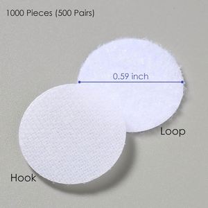 1000 Pcs 0.59inch Diameter Self Adhesive 100% Nylon White <b>Sticky</b> Sticker <b>Dots</b> for Arts Crafts School Classroom Home - Product Image 2