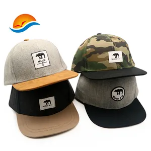 Benutzer definierte OEM Woven Patch 6 Panel Stickerei Logo Snapback Cap Fitted Hüte Für Kinder, Kleinkind Baby Hüte