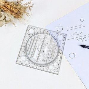 Regla Geométrica Multifuncional de Plástico con Rotación de 360°, Herramienta de Medición con Transportador de Ángulos de 12 cm, Material Escolar para <span class=keywords><strong>Dibujo</strong></span> Matemático - Product Image 5