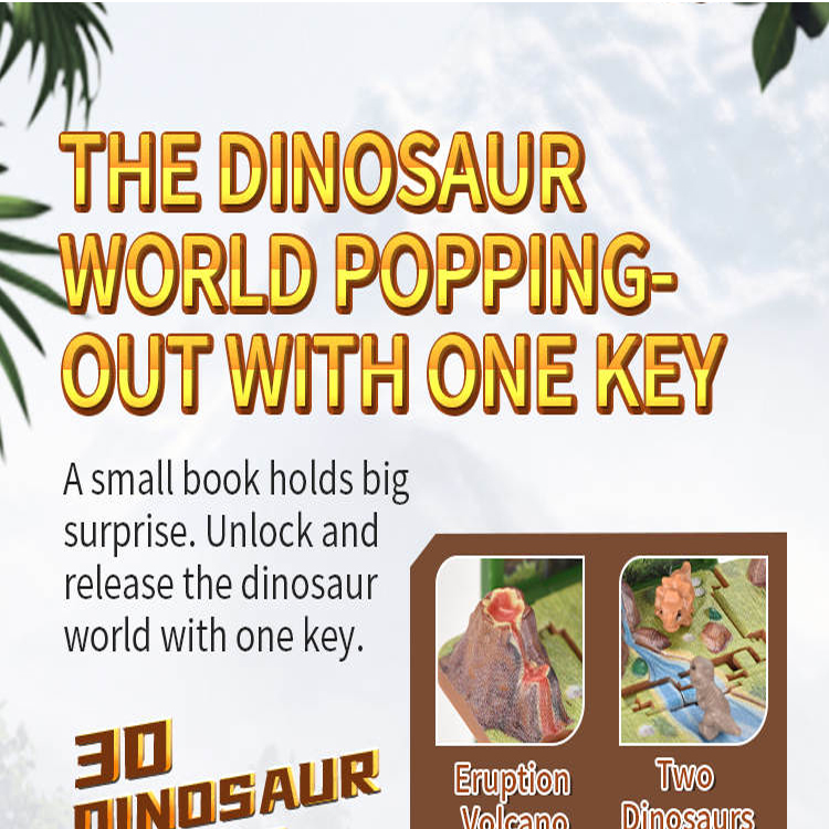 Promotion Gift 3D Folding Pop Up Book Novelty Plastic  Keychain  Mini Dinosaur Toy For Kids