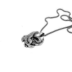 Yunnique – collier avec pendentif aigle en acier inoxydable, bijoux à la mode pour hommes, design Live To Ride Ride To Live - Product Image 5
