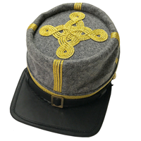 Casquette Képi Officier Cérémoniel en Feutre de Laine avec Broderie Dorée, Chapeau d'Uniforme de Parade, Vente en Gros
