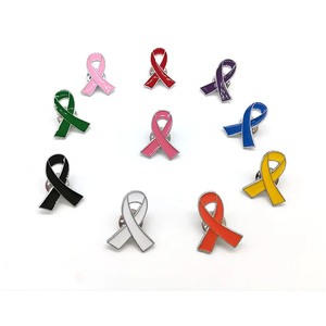 2024 coloré personnalisé métal détection sauve des vies croisées chapeaux broche Badge rose ruban émail épinglette sensibilisation au <span class=keywords><strong>Cancer</strong></span> du <span class=keywords><strong>sein</strong></span> - Product Image 1