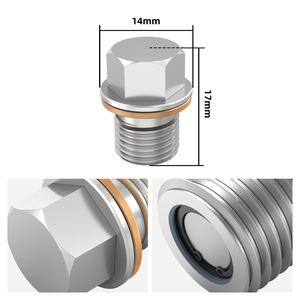 BEVINSEE Magnétique M10X1.0 Bouchon De Vidange D'huile Différentiel N90281802 pour <span class=keywords><strong>Audi</strong></span> A3 S3 2005-2016 A5 S5 2010-2017 TT TTS 2003-2010 - Product Image 2