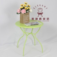 Table basse d'appoint ronde antique en fer, pliable et durable, pour salon, jardin, patio, intérieur et extérieur